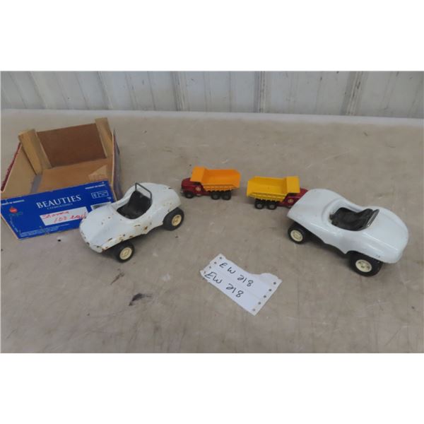 2 Matchbox Trucks & 2 Tonka Dune Buggy