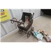 Image 6 : 4 Porcelain Dolls & Decorative Carriage