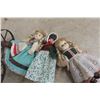 Image 7 : 4 Porcelain Dolls & Decorative Carriage