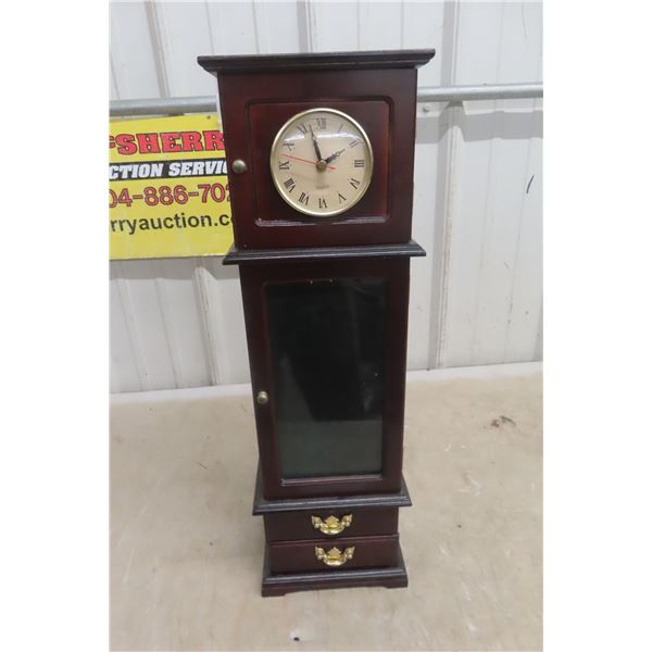 Jewelry Box Clock Combo 21" x 6-1/2" x 5"