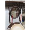 Image 2 : Vintage Victorian Style Wash Stand with Barley Twist Legs, Swivel Mirror, Towel Rack, Candle Holder,