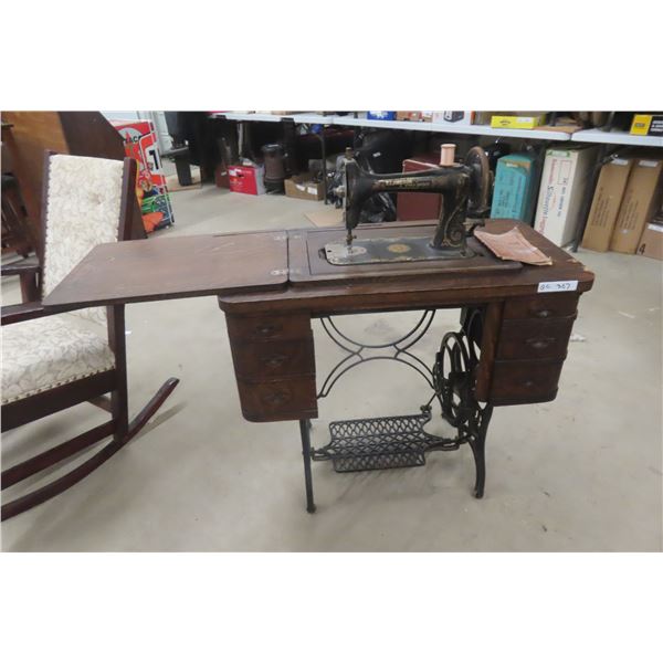 Eldredge Treadle Cabinet Sewing Machine