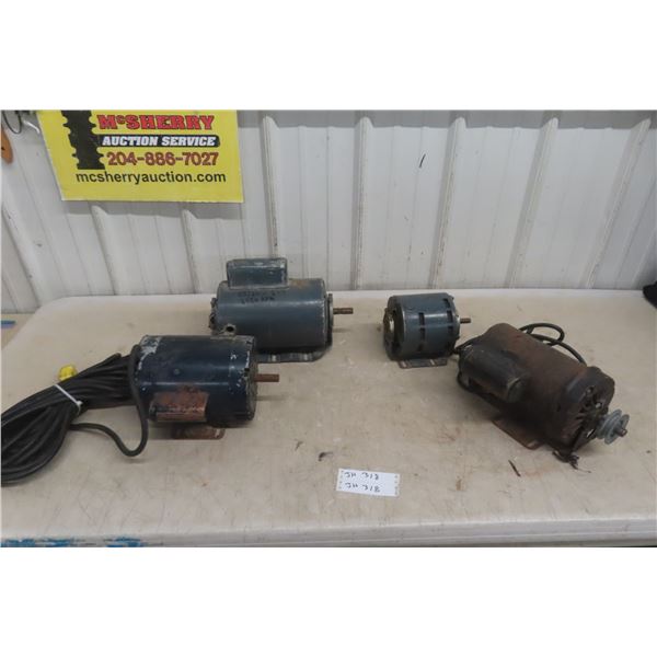 4x Electric Motors 2 HP, 2x 1 HP & 1/3 HP