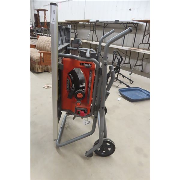 Side Table Saw in Portable Job Site Roller Stand