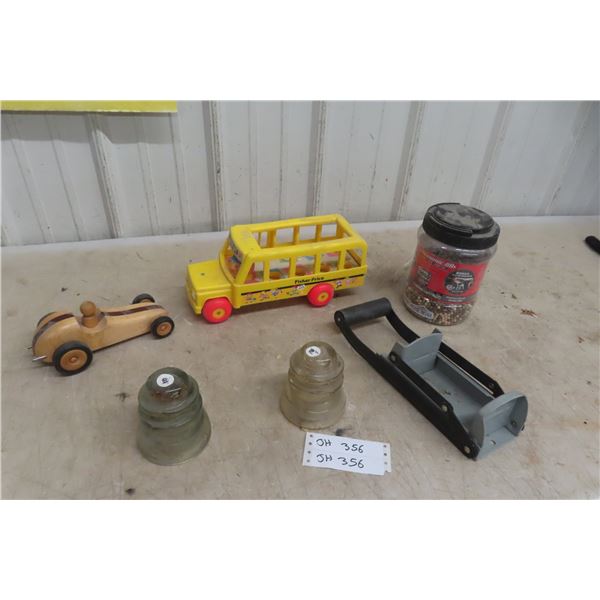 Fisher Price Bus Can Cruncher, Wood Roller, Pit Soft Pellets