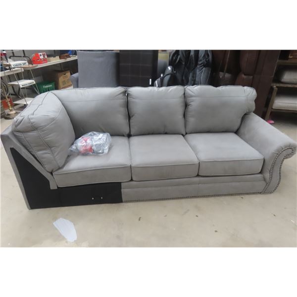 New One Main Leather Piece of 2 Piece Sectional Used as Couch - New w/Cushion