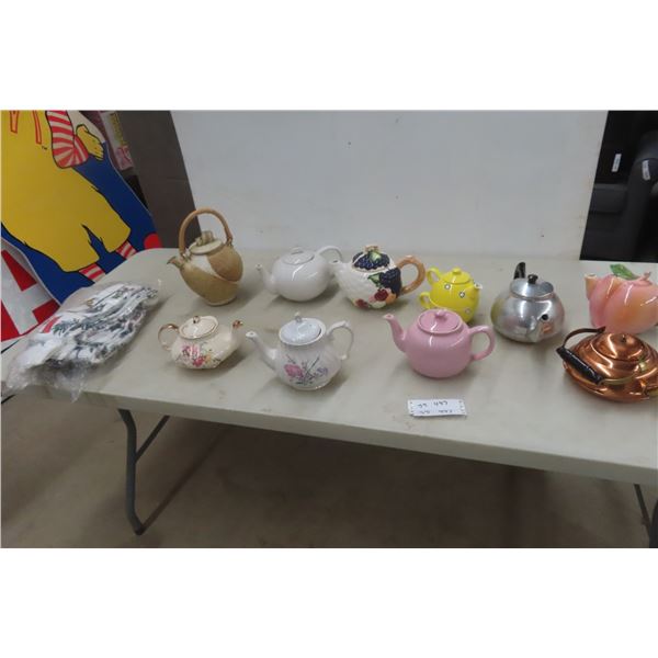Ten Teapots Antique & Modern & Tea Towel