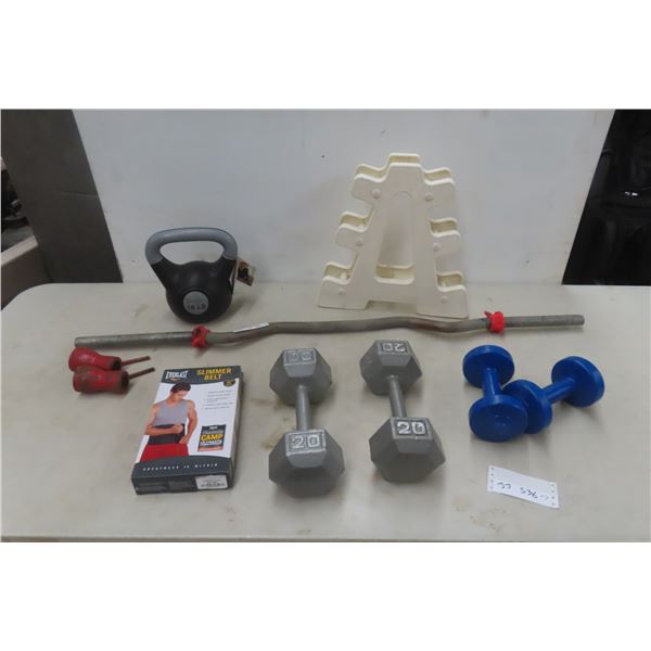 Exercise Wrist Dumbbells, Kettle, Bar, Lifting Bench Plus
