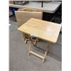 Image 1 : 4 Folding Wood TV Tables & Stand