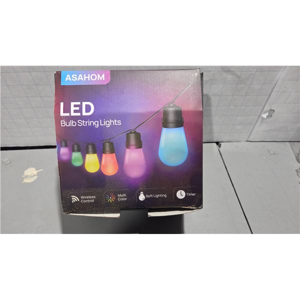 New Asahom S1023 48-Foot LED String Lights – 15 Strings, App-Controlled Color Change