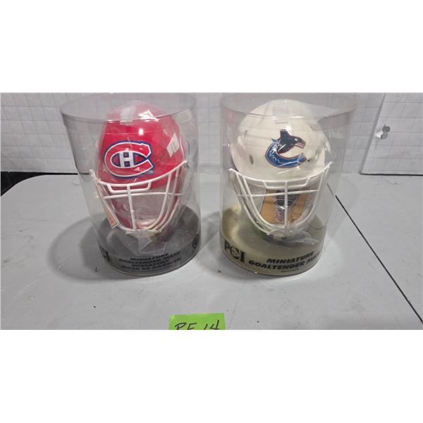 2 Miniature 7" Goaltender Masks – Canadiens and Canucks