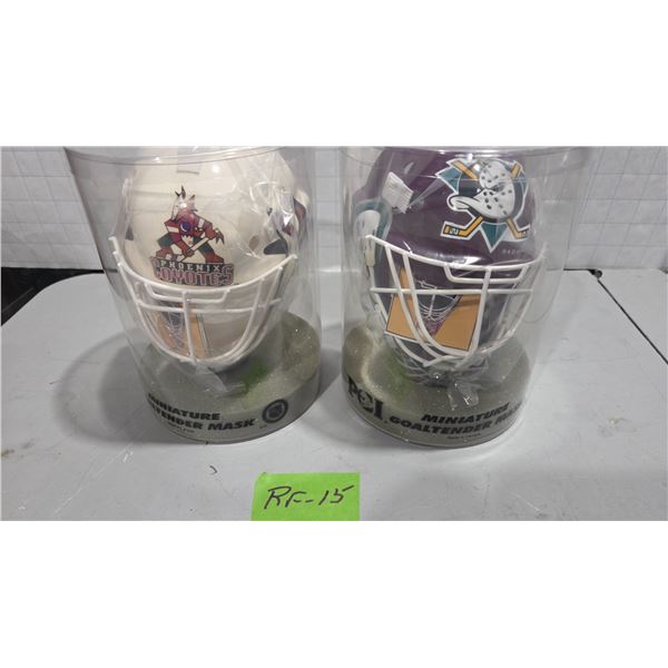 2 Miniature 7" Goaltender Masks – Anaheim Ducks and Coyotes