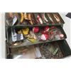 Image 3 : Old Metal Fishing Tackle Box 3/4 Full of Tackle