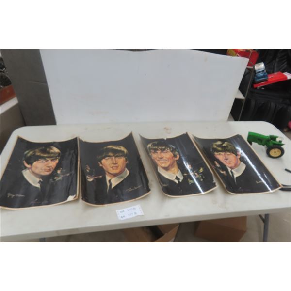 4x 1960s Beatles Laminated Posters 14" x 18" 