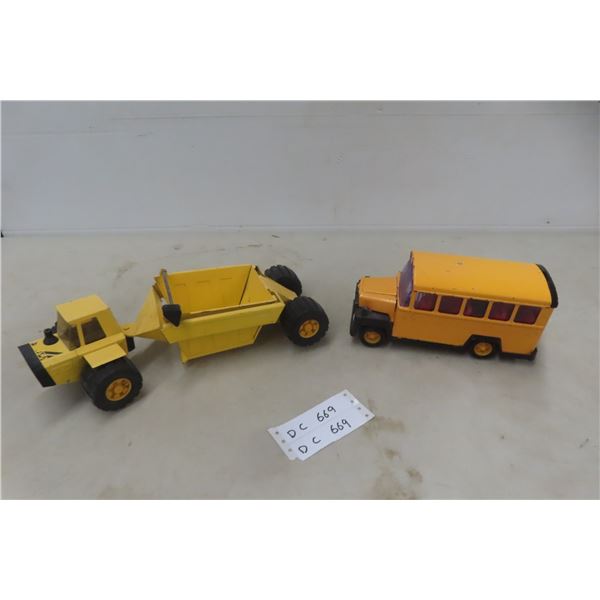Buddy L Spray Scraper and School Bus – Both Metal
