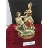 Image 1 : Vintage Figurine – Man, Woman, and Lamb w/ Roses Proposal Scene, 13" Tall