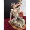 Image 2 : Vintage Figurine – Man, Woman, and Lamb w/ Roses Proposal Scene, 13" Tall
