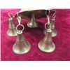 Image 11 : Brass Pieces: Footed Bowl, Miniature Goblets, Hanging Bell