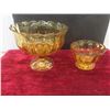 Image 3 : Coloured Glass – Fruit Bowl, Vases, and Candy Dish (Amber, Green, Blue)