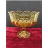 Image 6 : Coloured Glass – Fruit Bowl, Vases, and Candy Dish (Amber, Green, Blue)