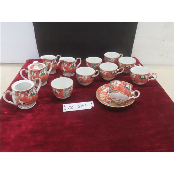 Japanese China – Qty 14 Pieces (Small Chip on Creamer)