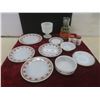Image 1 : Milk Glass: Salt, Pepper Shakers, Plates, and Vintage Juice Pitcher