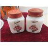 Image 2 : Milk Glass: Salt, Pepper Shakers, Plates, and Vintage Juice Pitcher
