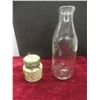 Image 9 : Salt and Pepper Shakers, Vintage Milk Bottle, Coal Oil Lamp (Missing Chimney), and Napkin Rings