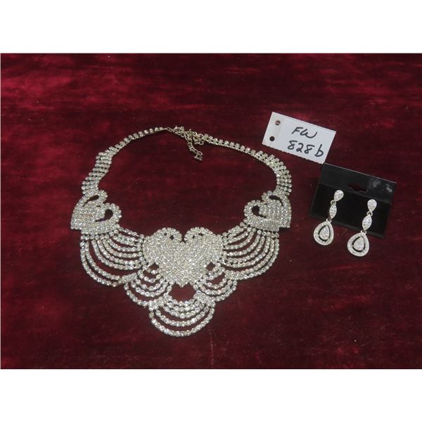 Vintage Rhinestone and Earrings Set
