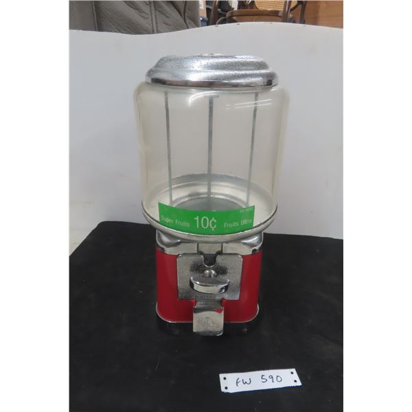 Beaver $0.10 Gum Ball Machine w/ Key Vintage