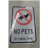 Image 1 : No Pets Metal By-Law Sign 12" x 18"
