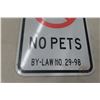 Image 3 : No Pets Metal By-Law Sign 12" x 18"