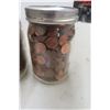 Image 3 : 2 Jars of Pennies - 13Lbs
