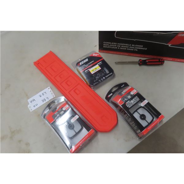 New Echo 20" Chain Saw Blade, Echo 91ASY Tune Up Kit – Qty 2, and Chain Saw Guard