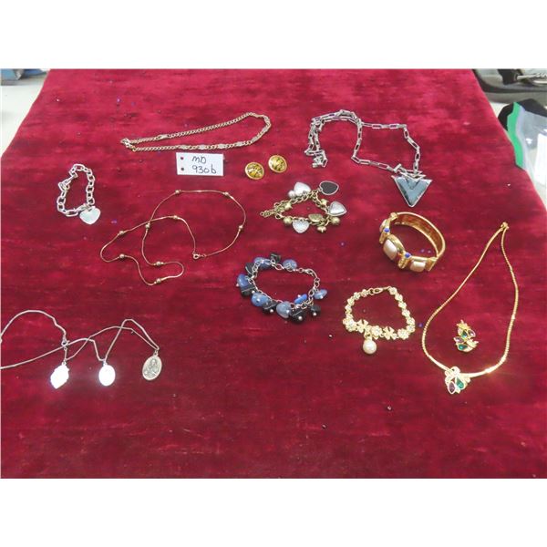 Fashion Jewelry – Cuff Bracelet, Necklaces, Bracelets, Gold Tone Floral Link w/ Faux Pearl,