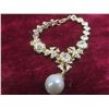 Image 21 : Fashion Jewelry – Cuff Bracelet, Necklaces, Bracelets, Gold Tone Floral Link w/ Faux Pearl,
