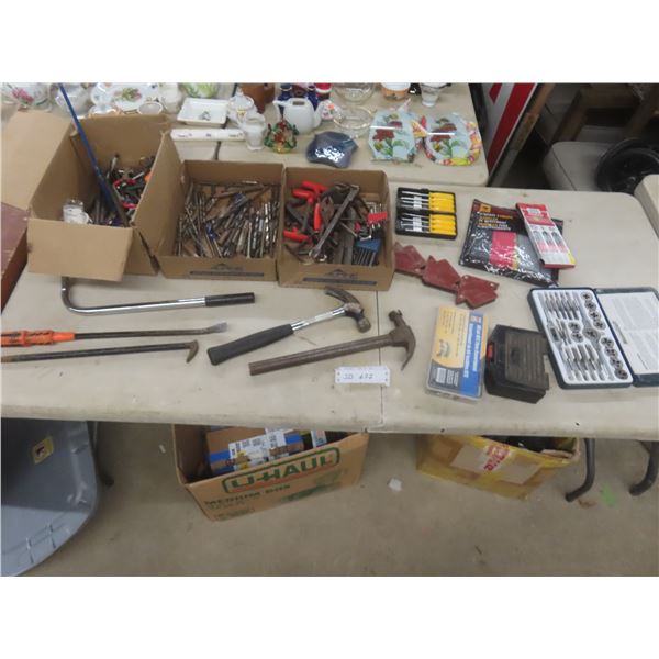 Mastercraft Tap and Die Set, Storage Straps, Hammers, Welding Magnetic, Drill Bits, Pry Bar