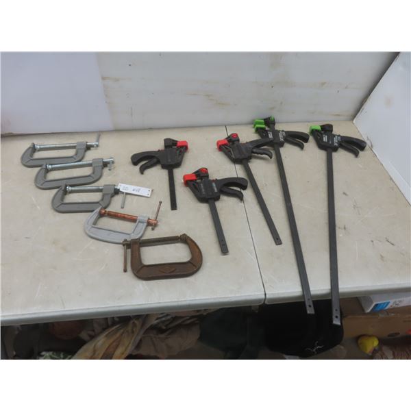 C-Clamps – 3" and 4", Bar Clamps – 6", 12", and 24"
