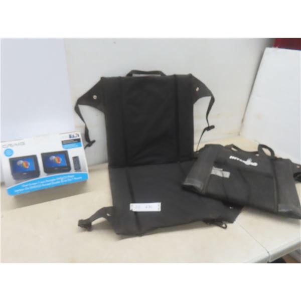 Craig Dual Screen 7" Portable DVD/CD Player and 2 Portable Chair Cushions