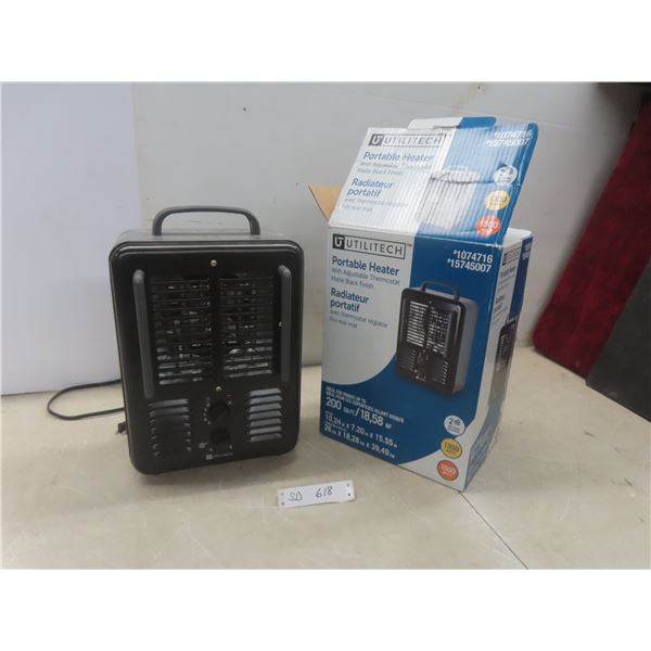 Utilitech Portable Electric Heater – 1,500 Watts, Adjustable Thermostat