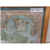 Image 5 : Framed "Maui Discovered" Vintage Coloured Cartographic Map of the Hawaiian Islands – 21" x 27"