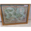 Image 8 : Framed "Maui Discovered" Vintage Coloured Cartographic Map of the Hawaiian Islands – 21" x 27"