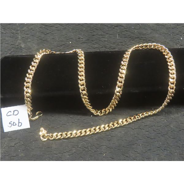 New 14K Gold Plated 7.5mm Cuban Link Necklace — 24" Long