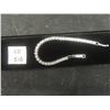 Image 1 : New Platinum Plated 4.0mm Princess Cut Simulated Diamond (C2) Tennis Bracelet — 7–8" Adjustable