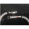 Image 3 : New Platinum Plated 4.0mm Princess Cut Simulated Diamond (C2) Tennis Bracelet — 7–8" Adjustable