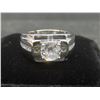 Image 4 : New Platinum Plated 1.0ct Simulated Diamond (C2) Man's Ring — Resizeable