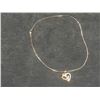 Image 4 : New 18K Gold Plated 26.0mm Simulated Diamond (C2) Rose Heart Necklace — 19.5" Long