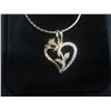 Image 5 : New 18K Gold Plated 26.0mm Simulated Diamond (C2) Rose Heart Necklace — 19.5" Long
