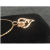 Image 6 : New 18K Gold Plated 26.0mm Simulated Diamond (C2) Rose Heart Necklace — 19.5" Long