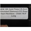 Image 8 : New 18K Gold Plated 26.0mm Simulated Diamond (C2) Rose Heart Necklace — 19.5" Long